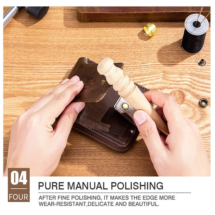 BUFF CAPTAIN 231 First Layer Cowhide Zipper Wallet Horizontal Leather Multiple-Card Thicken Album Wallet(Brown)