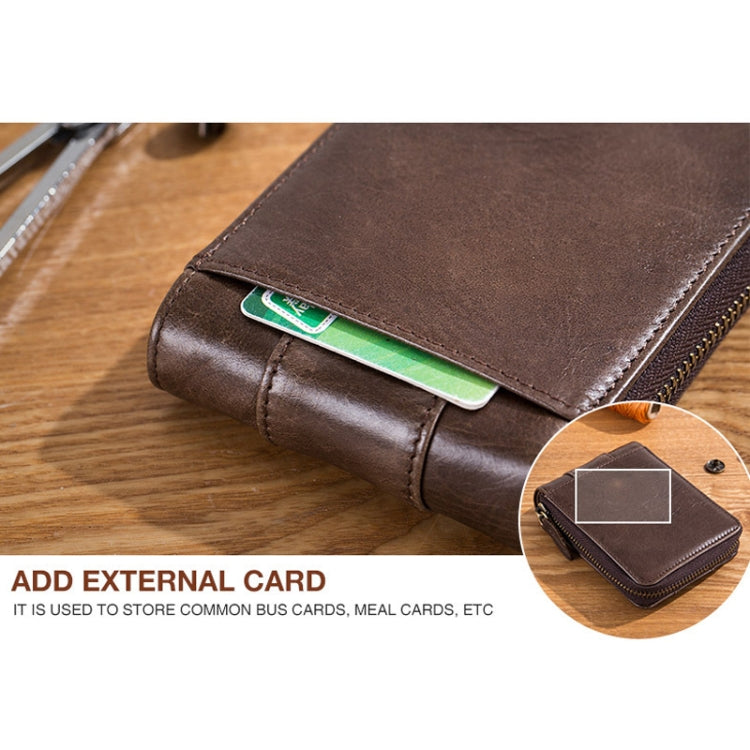 BULL CAPTAIN 025 Leather First-Layer Cowhide Wallet Multi-Function Card Tap Wallet(Black)