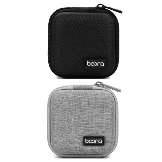 2 pièces Baona BN-F001 Casque Oxford EVA Boîte de rangement Câble de données Chargeur Boîte d'organisation (Noir)