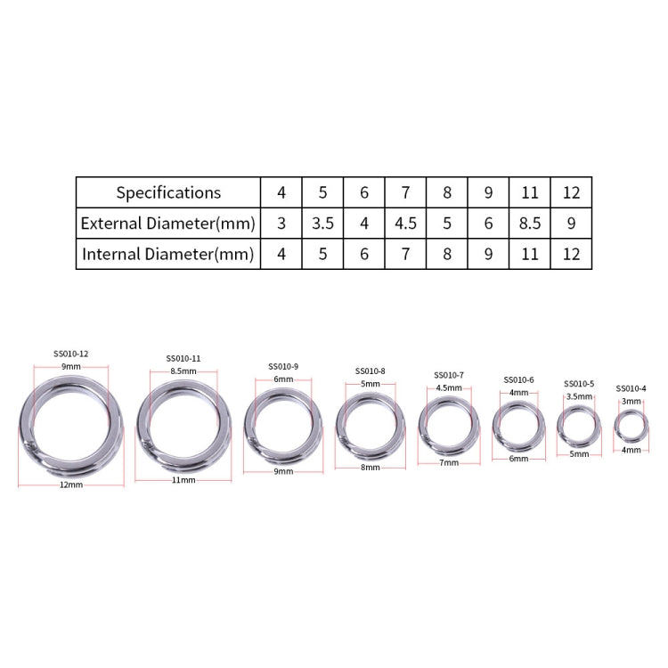 8mm HENGJIA SS010 50pcs /Pack Stainless Steel Flat Ring Fishing Space Fittings