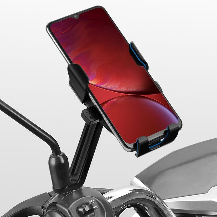 CYCLINGBOX BG-2930 Bicycle Mobile Phone Frame Plastic One-Click Lock Mobile Phone Bracket, Style: Rearview Mirror Installation (Red)