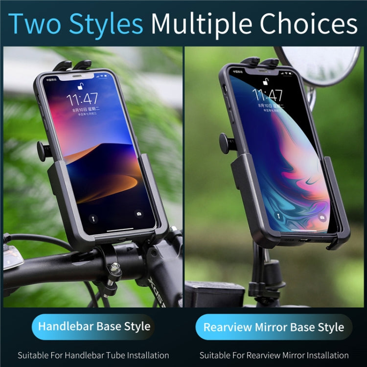 WEST BIKING Bike Mobile Phone Holder Aluminum 360 Rotatable Electric Bike Scooter Motorcycle Phone Stand,Style: Handlebar Style