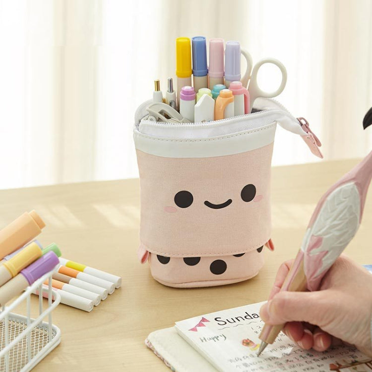 ANGOO Support de stylo multifonctionnel mignon fille, papeterie, sac de rangement rétractable (Taro Milk Tea)