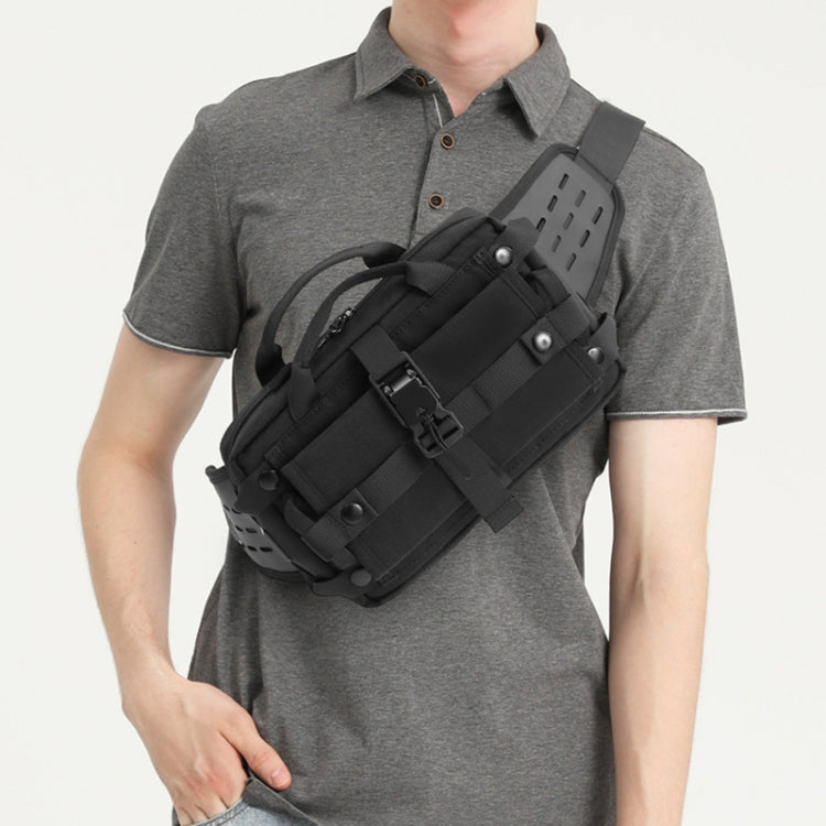 Ozuko 9450 Sac Banane Homme Étanche Sac de Poitrine Sac à Bandoulière Tendance Sport (Noir)