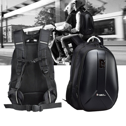 GHOST RACING GR-BB02 Men Motorcycle Riding Backpack Helmet Hard Shell Backpack Locomotive Travel Computer Bag(Black)