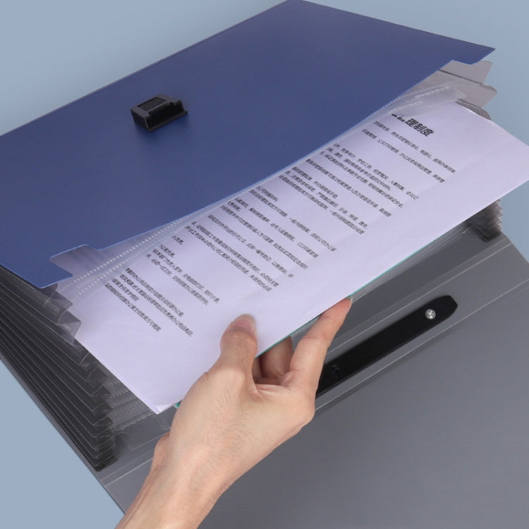 ChuangSheng A4 Sac de piano ventilé à la main, dossier en plastique pour documents d'étudiant (8023 Bleu)