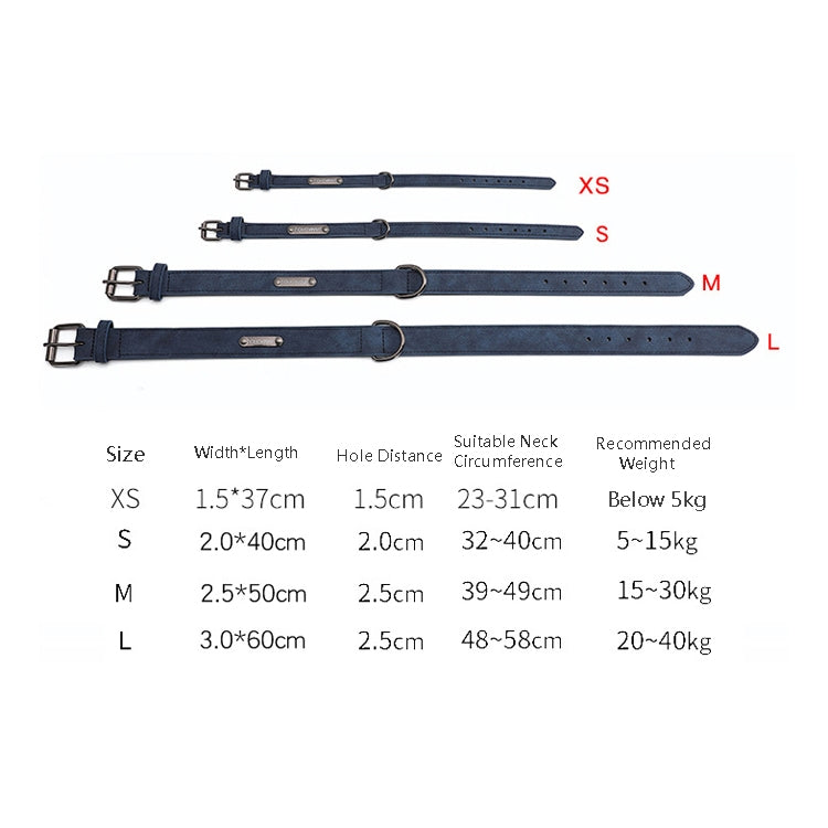 JINMAOHOU Dogs Double-Layer Leather Collar, Specification: M 49x2.7cm(Black)