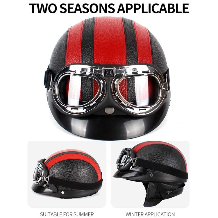 BSDDP A0318 Casque PU avec lunettes, taille : unique (noir)