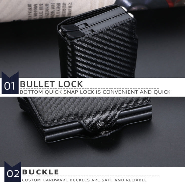 Baellerry K9172 RFID Double Aluminum Box Card Holder Automatic Pop-up Card Holder(Coffee)