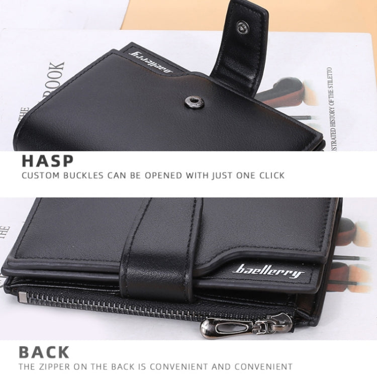 Baellerry N5013 Ladies Cropped Wallet Multi-Card Slot Zipper Buckle Coin Purse(Light Blue)