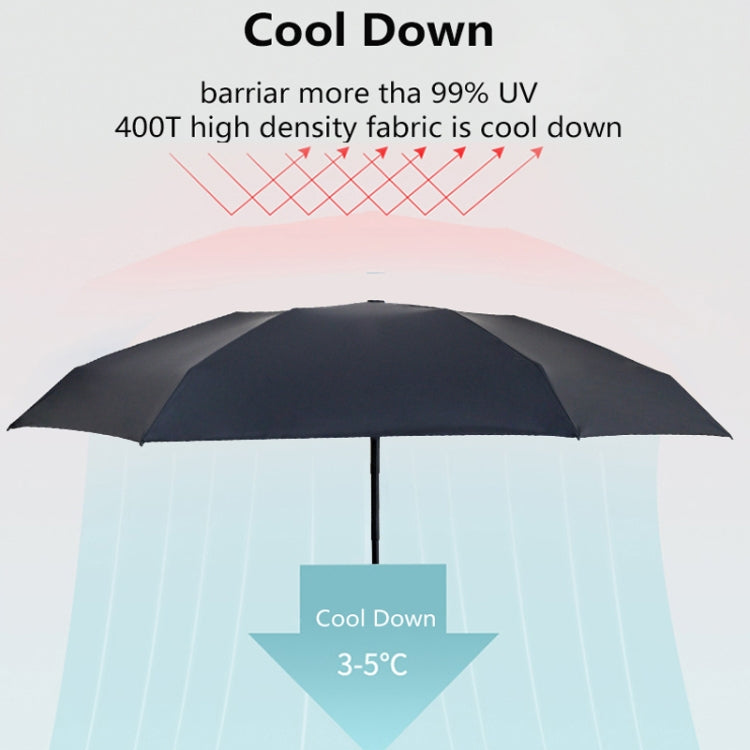 PARACHASE Mini Six Fold Bag Black Glue Sunside Sunscreen Anti-UV Sun Umbrella(Black)