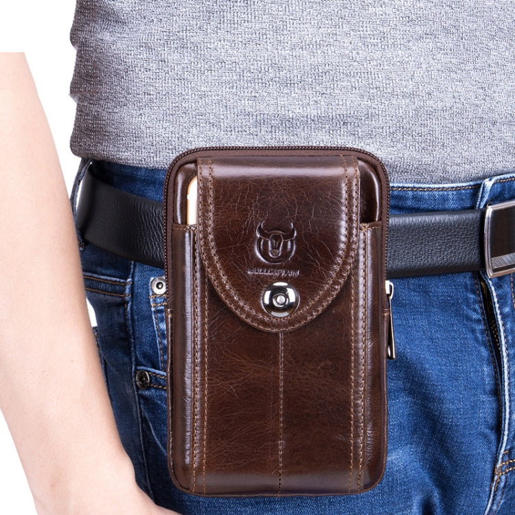 Sac banane multifonctionnel en cuir BULL CAPTAIN pour homme (noir-08)