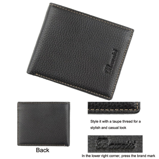 Baweisi A-6556-1 Portefeuille Court Décontracté pour Hommes Anti-RFID Porte-Cartes Multifonctionnel