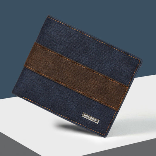 Portefeuille mat court multi-cartes grande capacité MenBense (bleu)