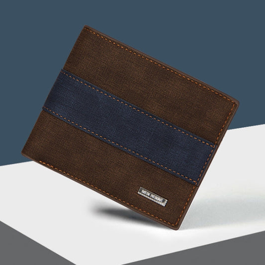 Portefeuille mat court multi-cartes grande capacité MenBense (marron foncé)