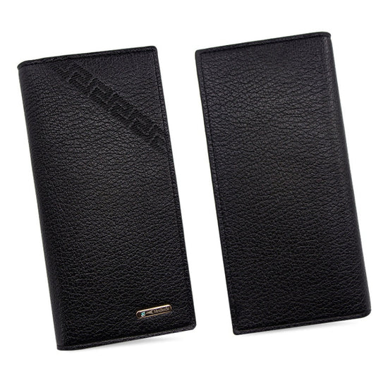 MenBense Long Fashion Embossed Magnetic Buckle Multi-Card Slot Men Wallet(Black)