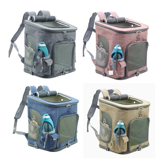 LDLC QS-002-L Sac à Dos de Transport Pliable et Respirant pour Animaux de Compagnie (Rose Clair)
