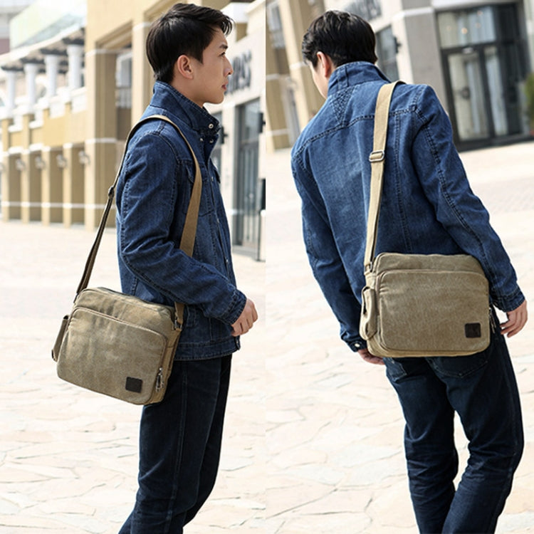 Sac à bandoulière polyvalent en toile vintage RuYiHuang pour homme (kaki)