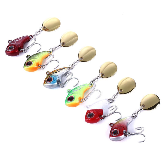 HENG JIA Leurre artificiel à paillettes VIB à rotation lointaine, Spécification : 13g (6 Couleurs)