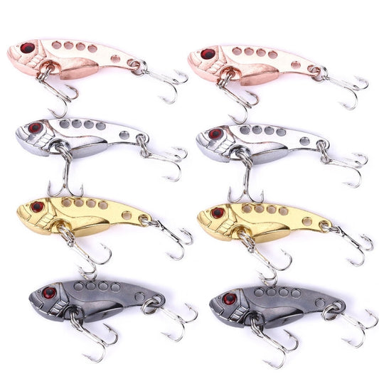 1 Set HENGJIA VIB013 Metal VIB Fake Bait Electroplated Hard Bait, Specification: 4cm 7g(4 Colors)