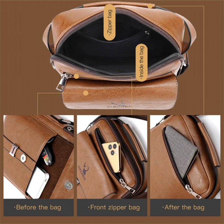 WEIXIER D245 Sac à Dos Bandoulière Grande Capacité pour Hommes (Marron Clair)