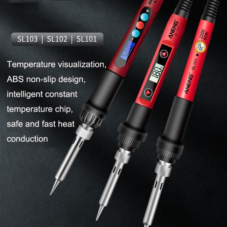 ANENG SL102 17pcs/set Digital Thermostat Household Constant Temperature Soldering Iron Set 60W Internal Heat Welding Tool Kit(US Plug)