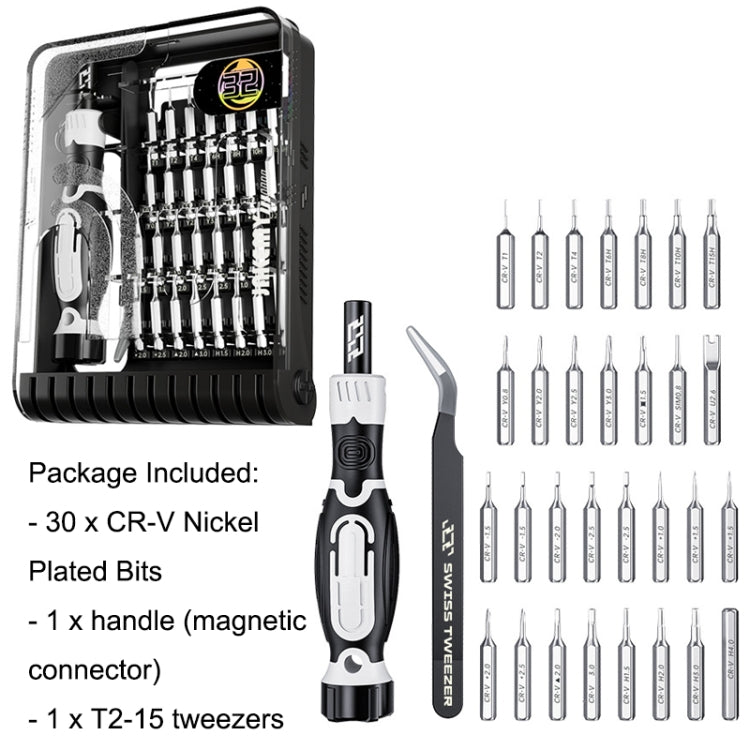 JAKEMY JM-8189 32 In 1 Cross Screwdriver Tool Set Computer Phone Repair Tool(White)