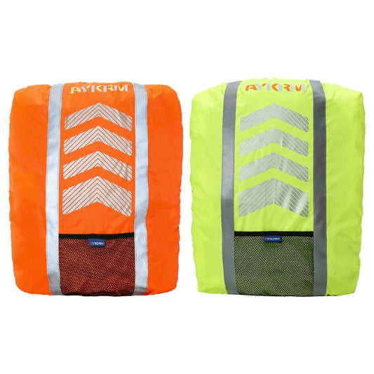 AYKRM AS6-007 Housse de protection imperméable et réfléchissante pour sac à dos de vélo (rouge fluorescent)