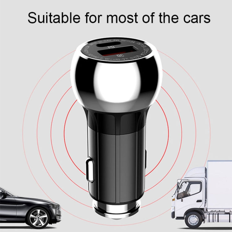 Chargeur de voiture rapide LDNIO C1 36W PD + QC 3.0, chargeur de voiture USB intelligent haute puissance avec câble micro USB