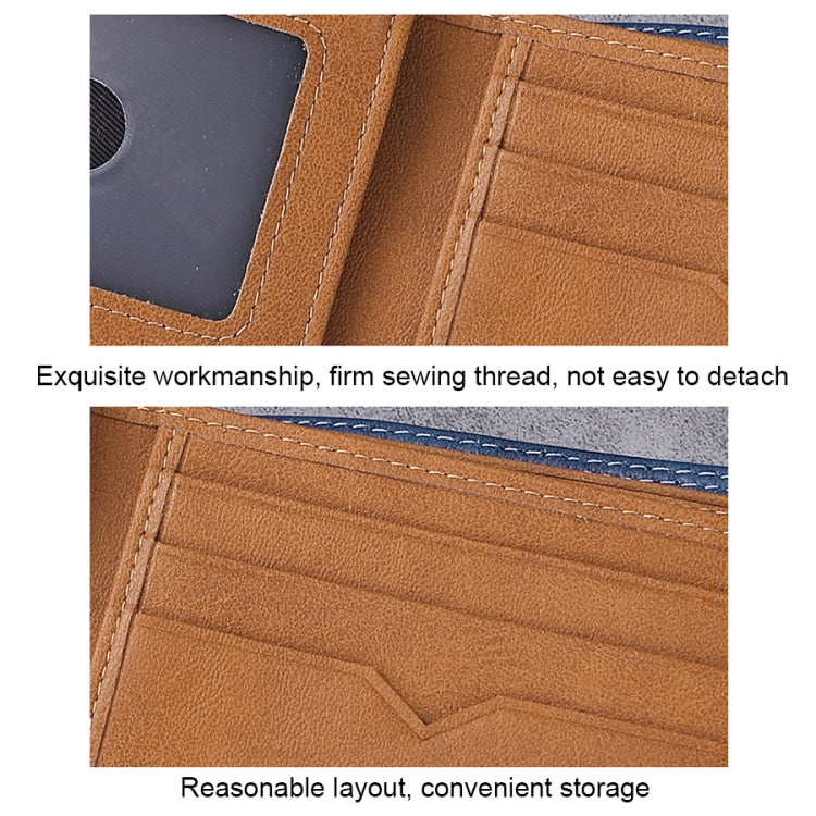 BULL CAPTAIN 032 Vintage Leather Wallets Coins Card Holder Wallet(Haze Blue)