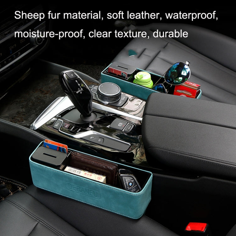 DE RAN FU Boîte de Rangement Organisateur de Voiture Support de Tasse Fourrure Citrine Téléphone Boîte de Rangement Divers (Bleu)