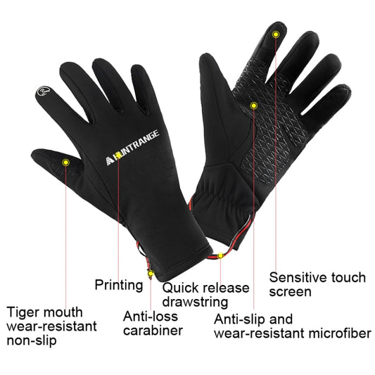 Gants d'équitation HUNTRANGE A037 Plus en velours, coupe-vent, imperméables et tactiles, Taille : XL (Bleu marine)
