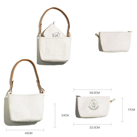 Maden S1907213 Retro Make Old Printing Tool Pack Simple Crossbody Bag(White)