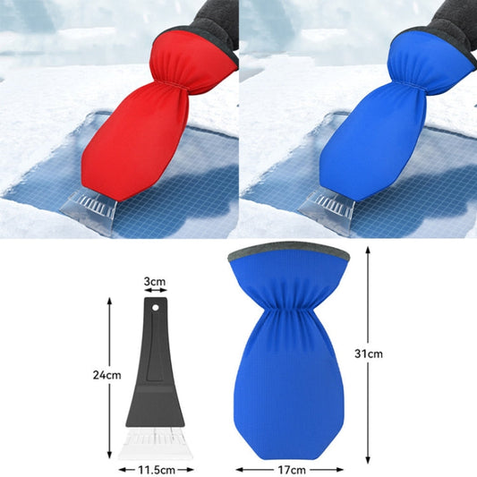 SUITU R-3140 Outils de raclage et de dégivrage de vitres automobiles d'hiver avec gants (rouge)