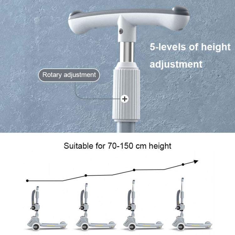 MIJIAQI 01 3 In 1 Multifunctional Foldable Children Scooter with Music and Lights, Spec: Gray