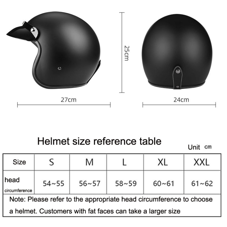 BYB 701 Casque de moto rétro toutes saisons, Taille : XL (Noir brillant)