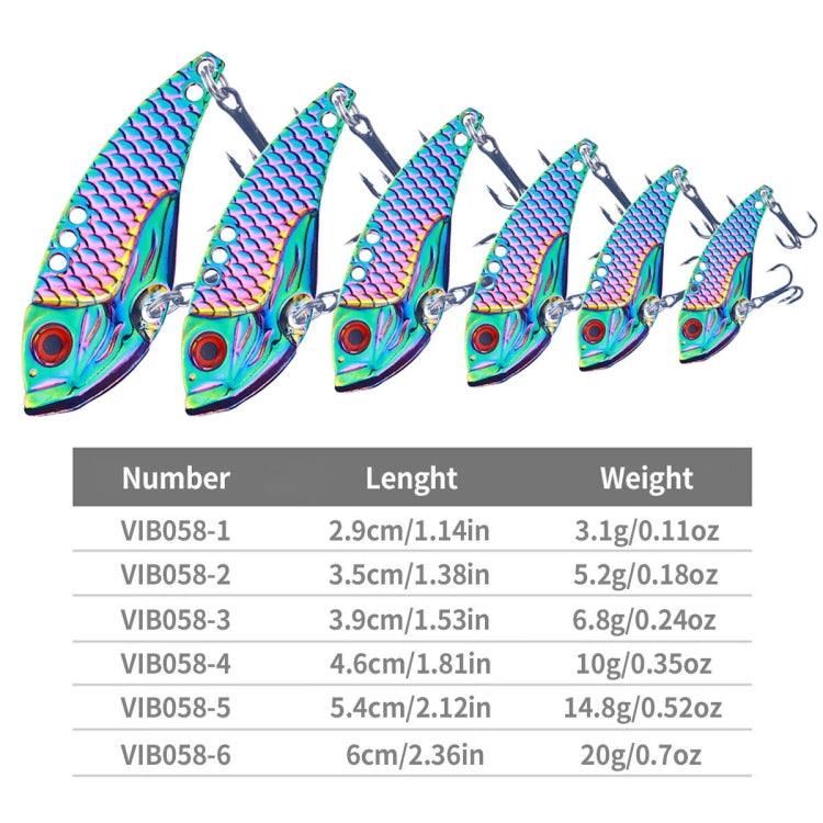 HENGJIA Metal VIB Micro-Bait Sequin Full Swimming Layer Fake Bait, Specification: 7g(Without Fish Scale)