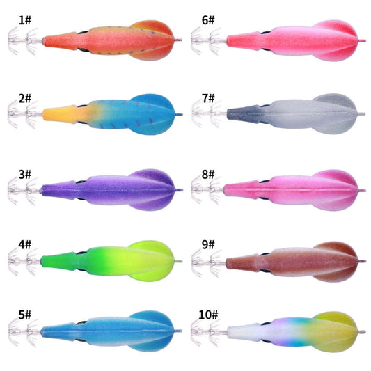 Leurre Bionique HENGJIA SJ042 Calamar Crevette en Fil d'Acier pour Pêche en Mer, Taille: 9,5cm 6g (Bleu Ciel)