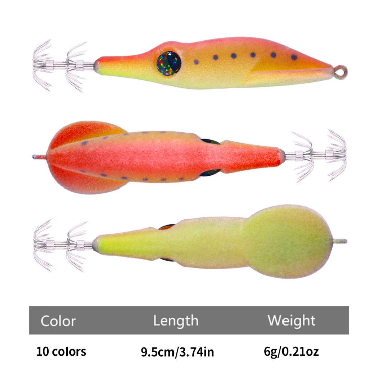 HENGJIA SJ042 Squid Steel Filament Shrimp Bionic Bait Sea Fishing Lures, Size: 9.5cm 6g(Light Red)