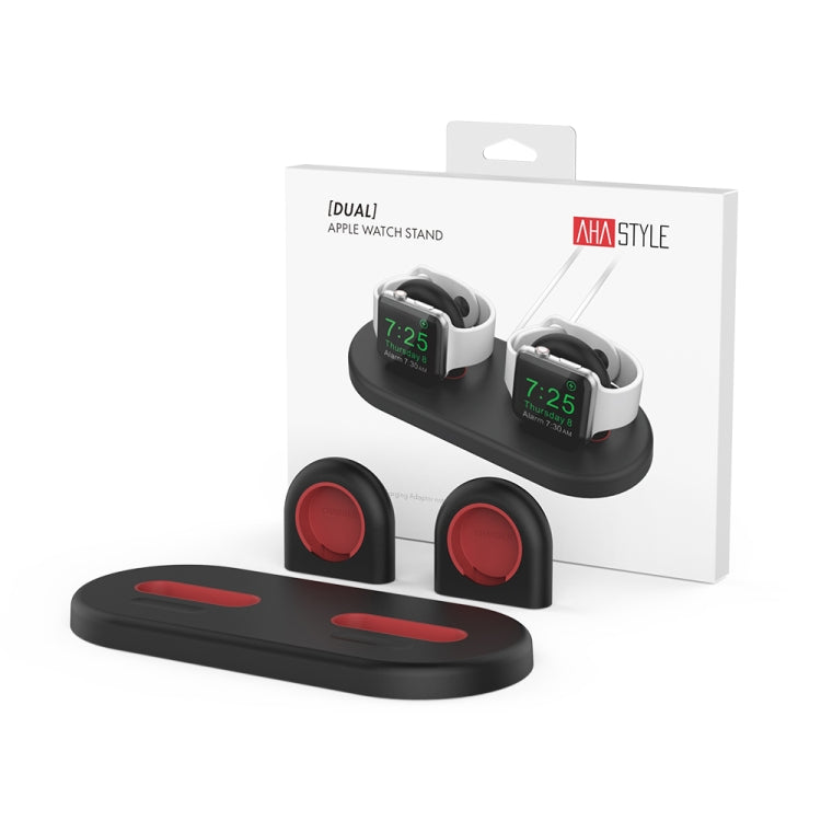 For Apple Watch / Earphone AhaStyle PT116 Universal Plastic Stand Dual Charging Storage Base(White)