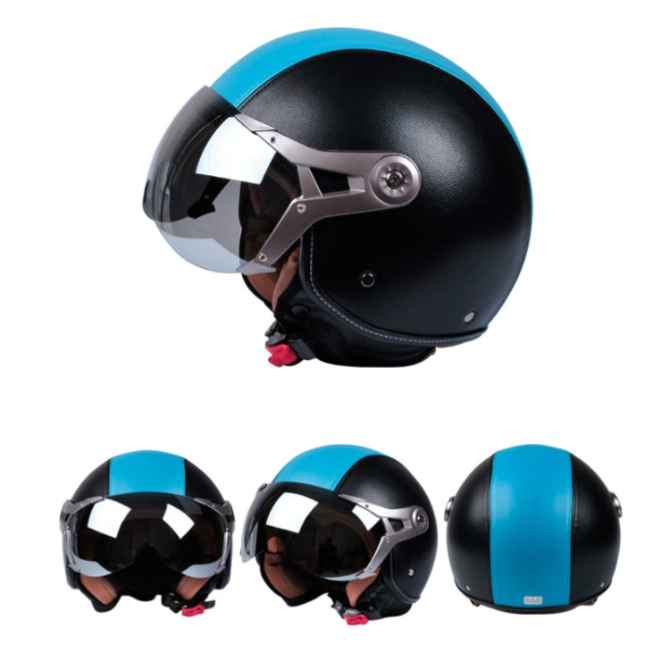 GXT Electric Vehicle Half Cover Four Seasons Retro Helmet, Size: M(Black Orange)