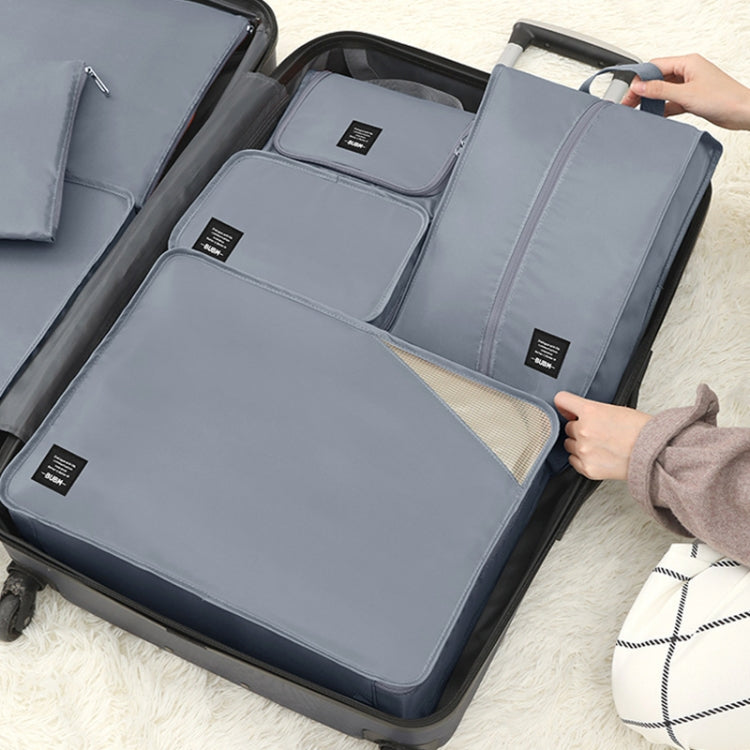 BUBM 8pcs/set Multifunctional Travel Suitcase Clothing Sorting Storage Bag(Grey)