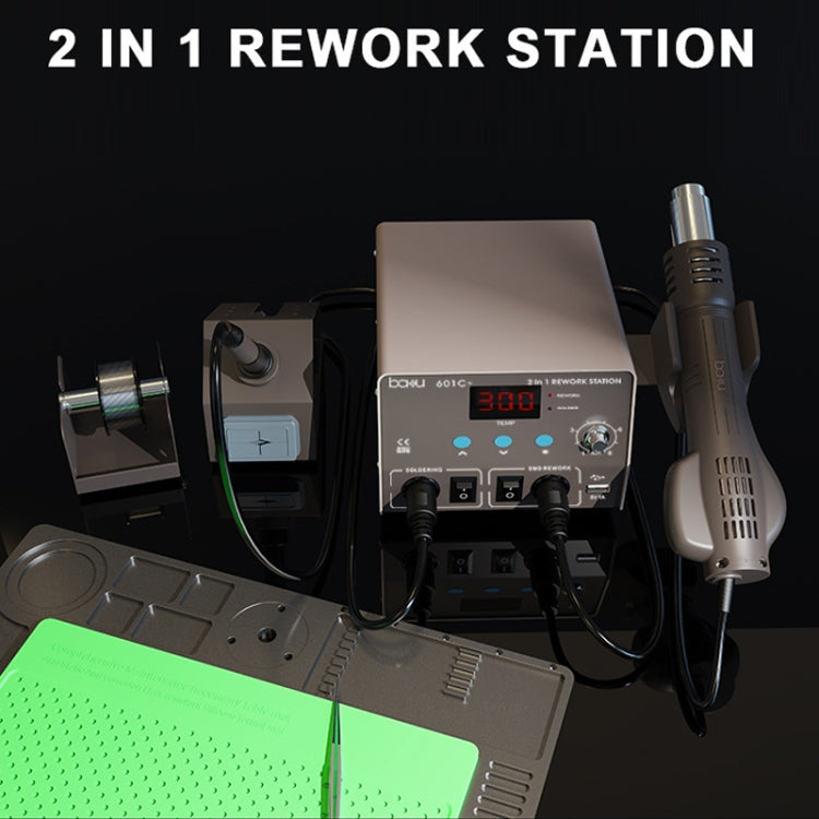 BAKU BA-601C+ Digital Display 2-In-1 Electric Soldering Iron Heat Exchanger Mobile Phone Maintenance Desoldering US Plug 110V