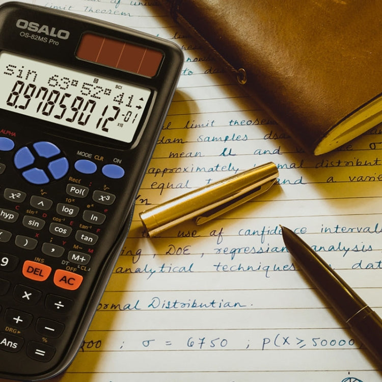 OSALO 240 Functions LCD Screen Solar Dual Power Supply Plug-in Teaching Calculator