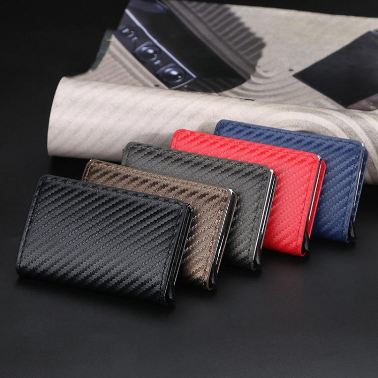 Baellerry Portefeuille en Cuir Plaid Anti-Vol RFID Boîte en Aluminium Métal Type d'Éjection Automatique Porte-Cartes (Or)