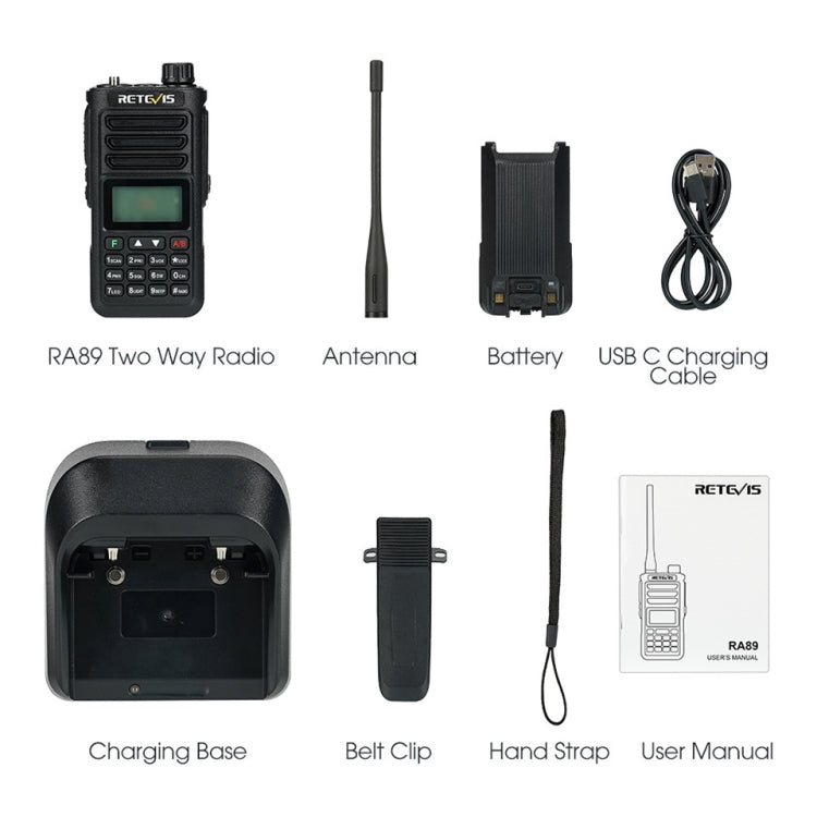 RETEVIS RA89 UV Dual-segment IP68 Waterproof Dual-guard Dual-standby Walkie Talkie(US Frequency 144-148/420-450MHz)