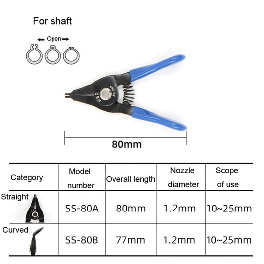 HSD SS-80A Outer For Shaft Straight 10-25mm Compact Spring-Loaded Pliers Retaining Ring Pliers