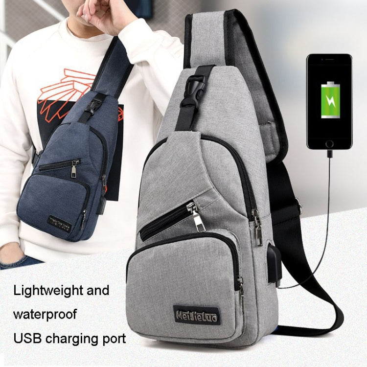 MeiJieLuo Simple Men Chest Bag Sports Youth Shoulder Crossbody Bag(Blue)