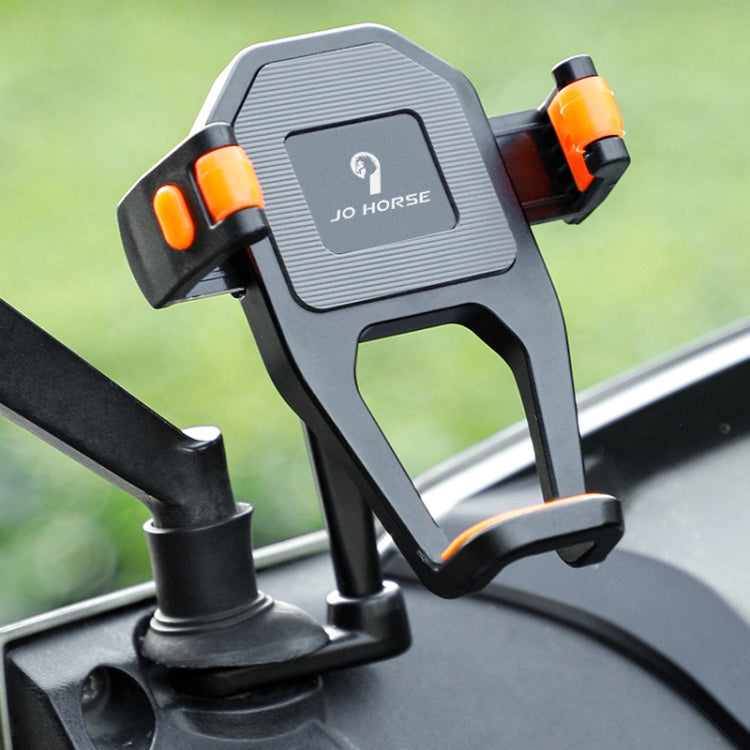 JO HORSE Aluminum Alloy Bicycle Riding Mobile Phone Navigation Roller Fixed Bracket, Color: Black Handlebar