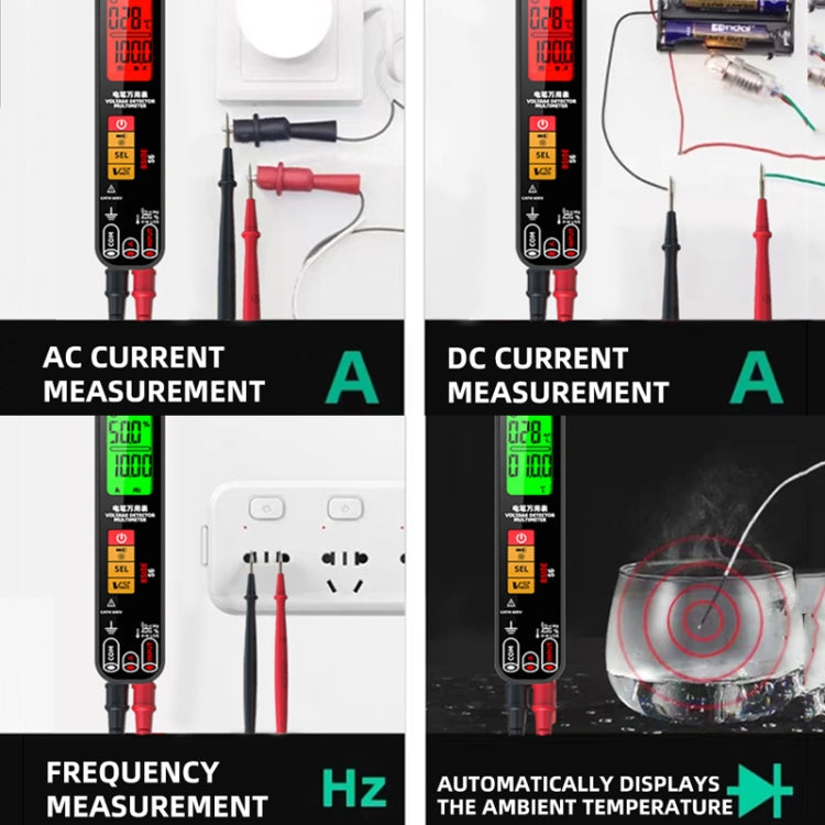 BSIDE S6 Smart Digital Multimeter Current Test Pen Capacitance Temperature Voltage Detector(Charging Model)